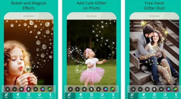 Gameplay screenshot from artful photo glitter effects for Android