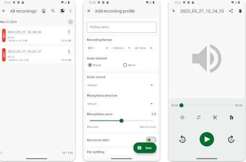 Gameplay screenshot from asr voice recorder for Android