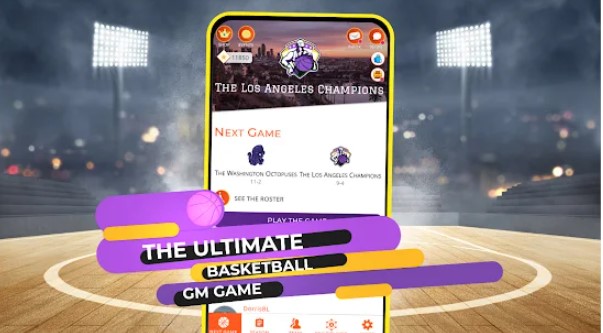 Gameplay screenshot from astonishing basketball 22 general manager game for Android