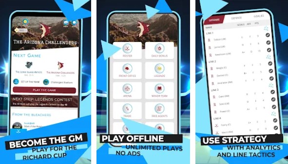 Gameplay screenshot from astonishing hockey gm simulator game for Android