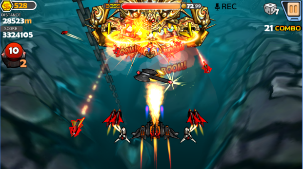 Gameplay screenshot from astrowings blitz for Android