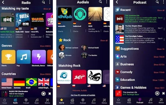 Gameplay screenshot from audials play radioand podcasts for Android