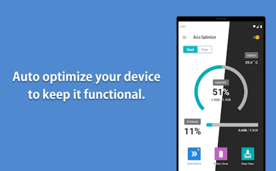 Gameplay screenshot from auto optimizer booster battery saver for Android