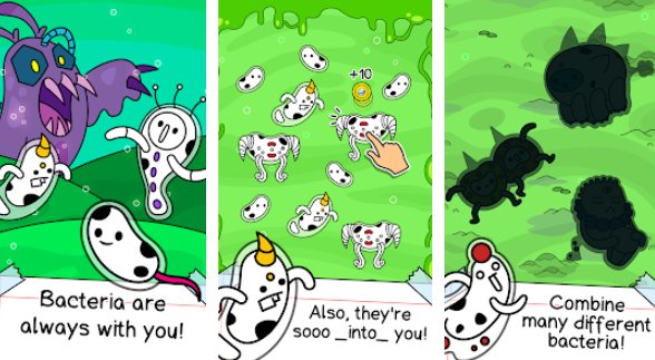 Gameplay screenshot from bacteria Evolution merge and create germs for Android