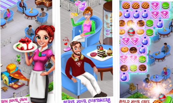 Gameplay screenshot from bakery shop restaurant match 3 game for Android