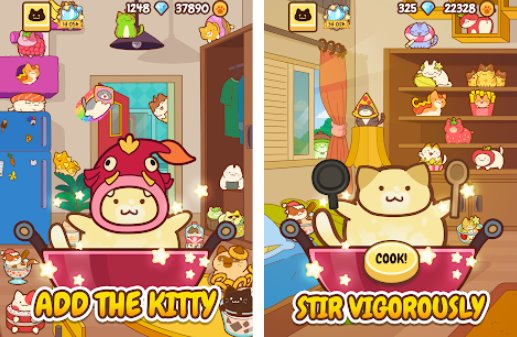 Gameplay screenshot from baking of food cats cute kitty collecting game for Android