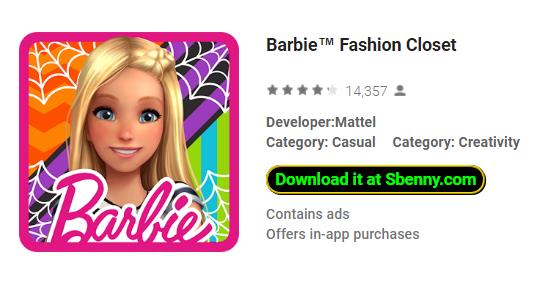 armário de moda barbie