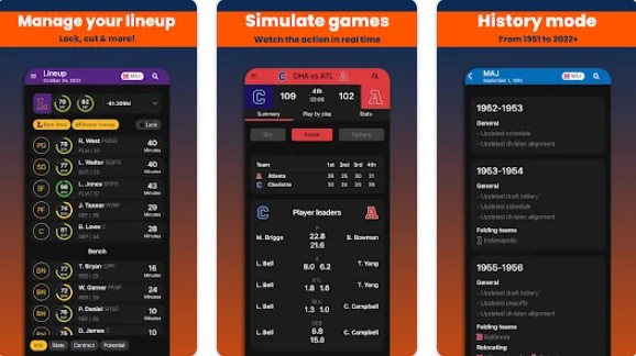 Gameplay screenshot from basketball legacy manager 23 for Android