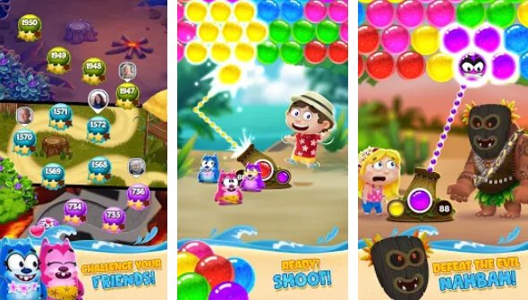 Gameplay screenshot from beach pop beach bubble shooter games for Android