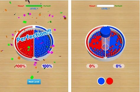 Gameplay screenshot from bead sort for Android