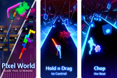 Gameplay screenshot from beat blade dash dance for Android