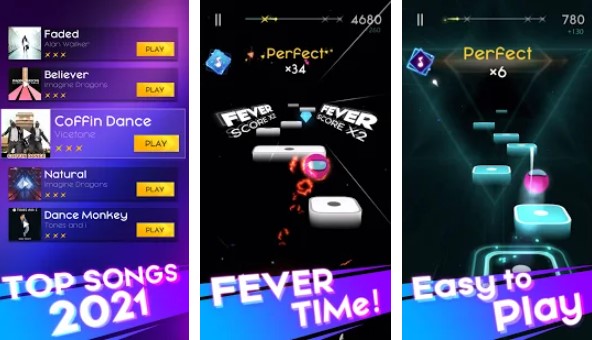 Gameplay screenshot from beat hop edm tiles dance for Android
