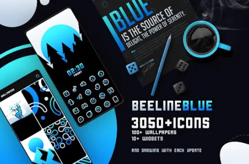 Gameplay screenshot from beeline blue iconpack for Android