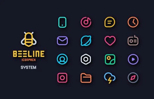 Gameplay screenshot from beeline icon pack for Android