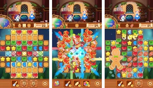 Gameplay screenshot from best cookie maker fantasy match 3 puzzle for Android