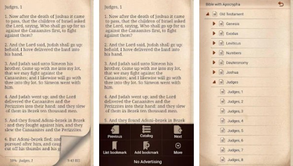 Gameplay screenshot from bible with apocrypha for Android