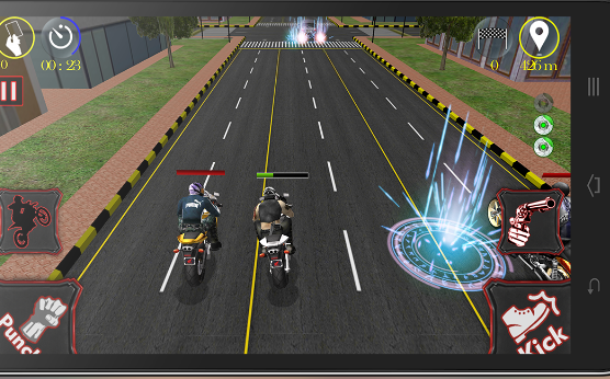 Gameplay screenshot from bike race fighter pro no ads for Android