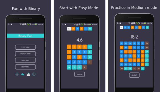 Gameplay screenshot from binary fun pro for Android
