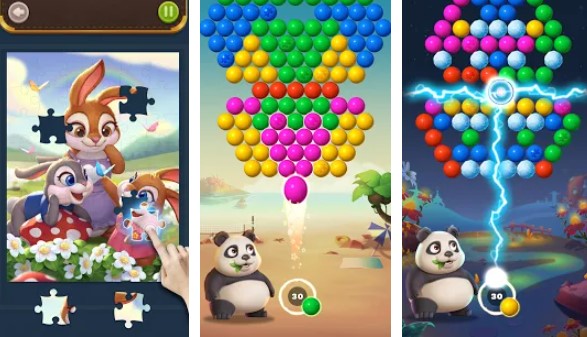 Gameplay screenshot from birdpapa bubble crush for Android
