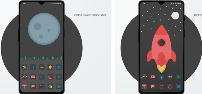 black sweet icon pack MOD APK Android