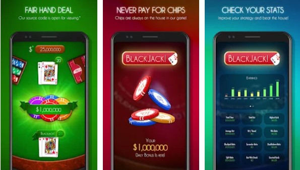 Gameplay screenshot from blackjack free black jack casino card game for Android