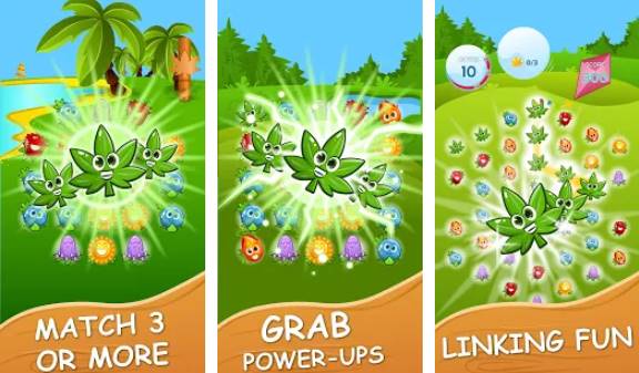 Gameplay screenshot from blast hemp blossom flower power chain reaction for Android