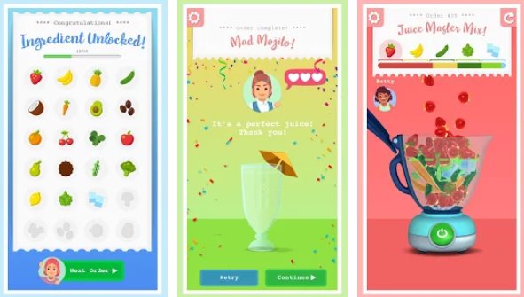 Gameplay screenshot from blendy juicy simulation for Android