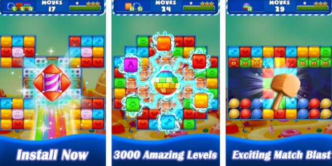 Gameplay screenshot from block blast cubes pop game for Android