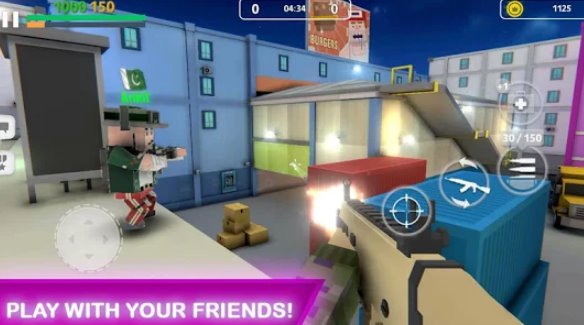 Gameplay screenshot from block gun fps pvp war online gun shooting games for Android