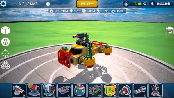 Gameplay screenshot from block tech tanks sandbox craft simulator delux for Android