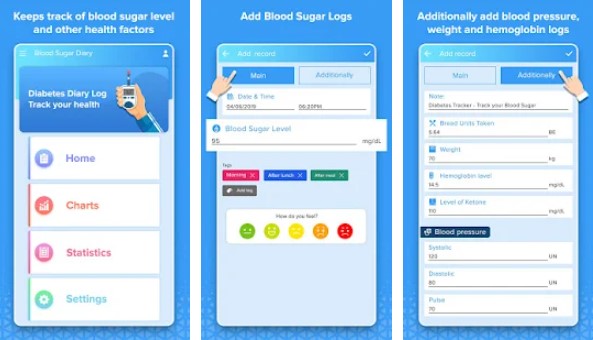 Gameplay screenshot from blood sugar diary health tracker for Android
