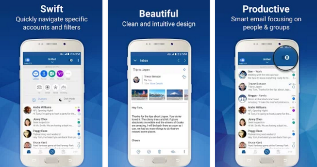Gameplay screenshot from blue mail email for Android