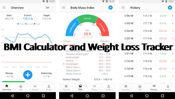 Calculadora bmi e rastreador de perda de peso