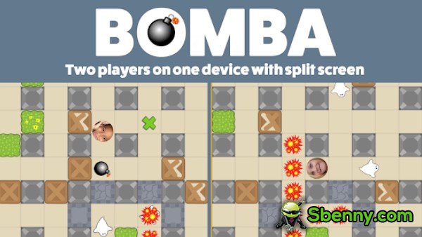 bomba 2 speler gesplitst scherm