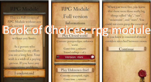 book of choices rpg module