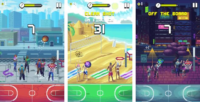 Gameplay screenshot from bouncy hoops for Android
