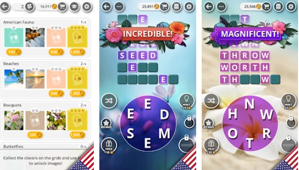 Gameplay screenshot from bouquet of words word game for Android