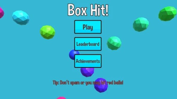 Box-Hit mehrfarbiges 2.5d-Physikspiel