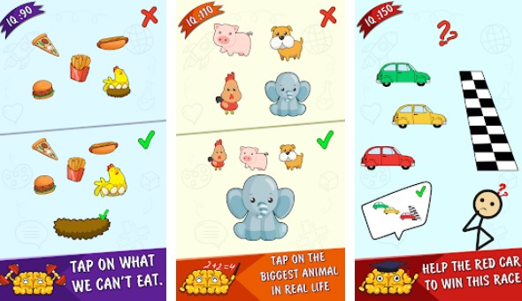 Gameplay screenshot from brain challenge think outside for Android