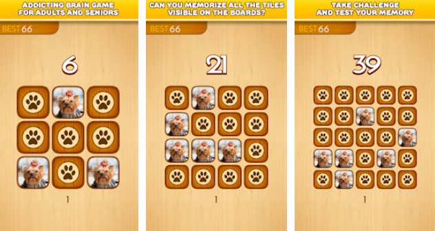 Gameplay screenshot from brain games dogs memory training gold edition for Android