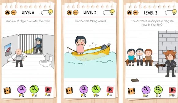 Gameplay screenshot from brain test 2 tricky stories for Android