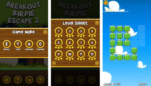 Gameplay screenshot from breakout birdie escape2 for Android