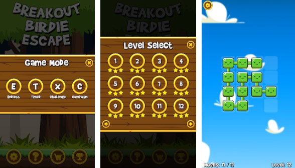 Gameplay screenshot from breakout birdie escape for Android