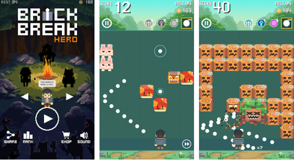 Gameplay screenshot from brick break hero for Android