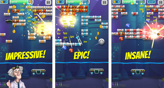 Gameplay screenshot from brick breaker lab for Android
