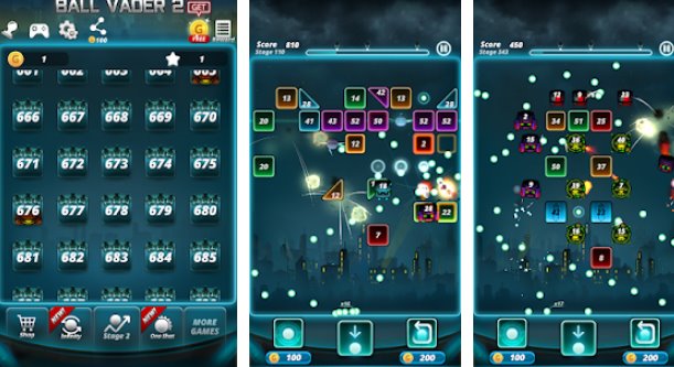 Gameplay screenshot from brick puzzle master ball vader2 for Android