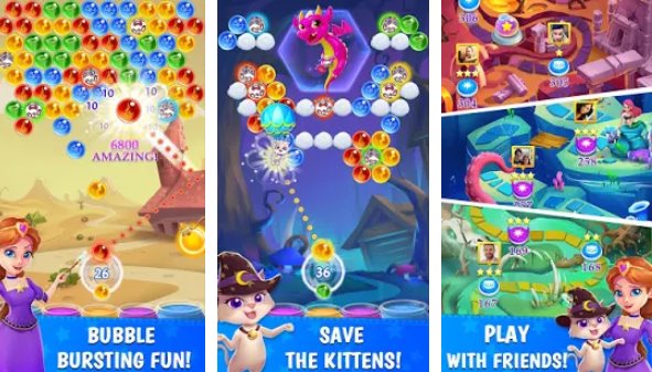 Gameplay screenshot from bubble and dragon magical bubble shooter puzzle for Android