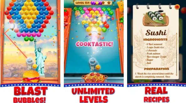 Gameplay screenshot from bubble chef bubble shooter game 2020 for Android