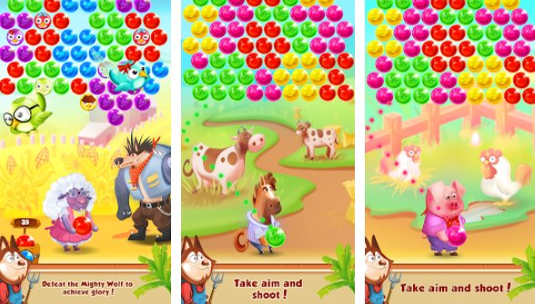 Gameplay screenshot from bubble farmers bubble shooter for Android