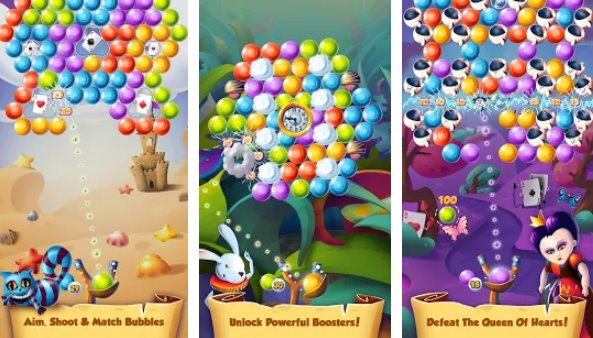 Gameplay screenshot from bubble pop alice in wonderland for Android